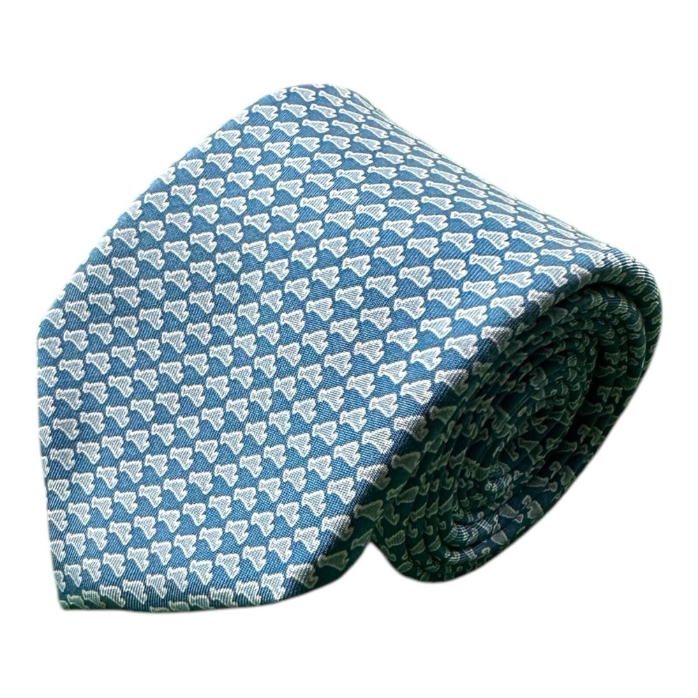 Vineyard Vines Mens Blue Martha's Vineyard AOP Silk Tie 3.75 Inch Width